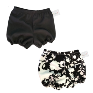 Baby Toddler Nappy Cover Bloomer | Bummie (2Pack) | Black & Black Floral