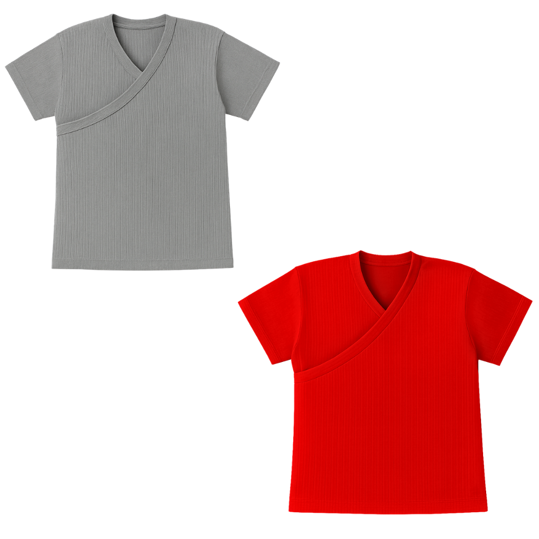 Baby | Toddler | Easy Over Summer Shirt | Mix & Match (2 Pack) | Grey & Red