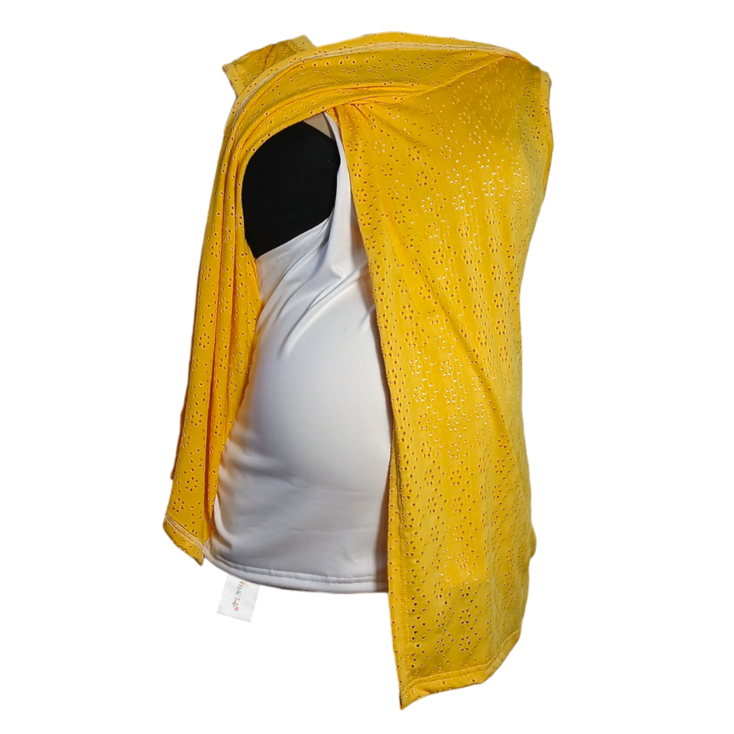 Maternity & Breastfeeding Tops | Sleeveless Comfy Top | Yellow & White - Image 2
