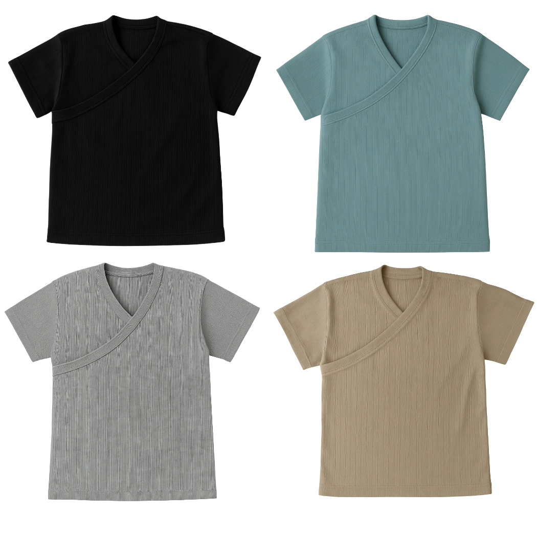 Baby | Toddler | Easy Over Summer Shirt (4 Pack) | Black, Sage, Grey & Brown