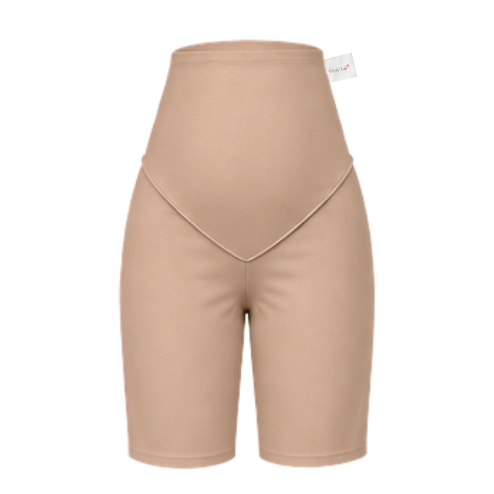 Maternity Corporate Bermuda/Knee Length Pants | Yoga Style High Waist | Khaki