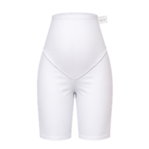 Maternity Corporate Bermuda/Knee Length Pants | Yoga Style High Waist | White