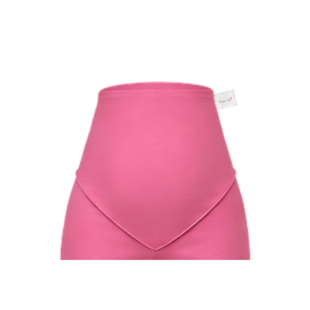 Maternity Corporate Bermuda/Knee Length Pants | Yoga Style High Waist | Pink - Image 2