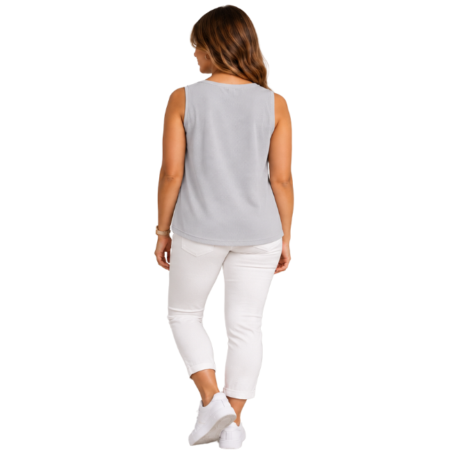 Maternity Sleeveless V-Neck Top | Grey - Image 4