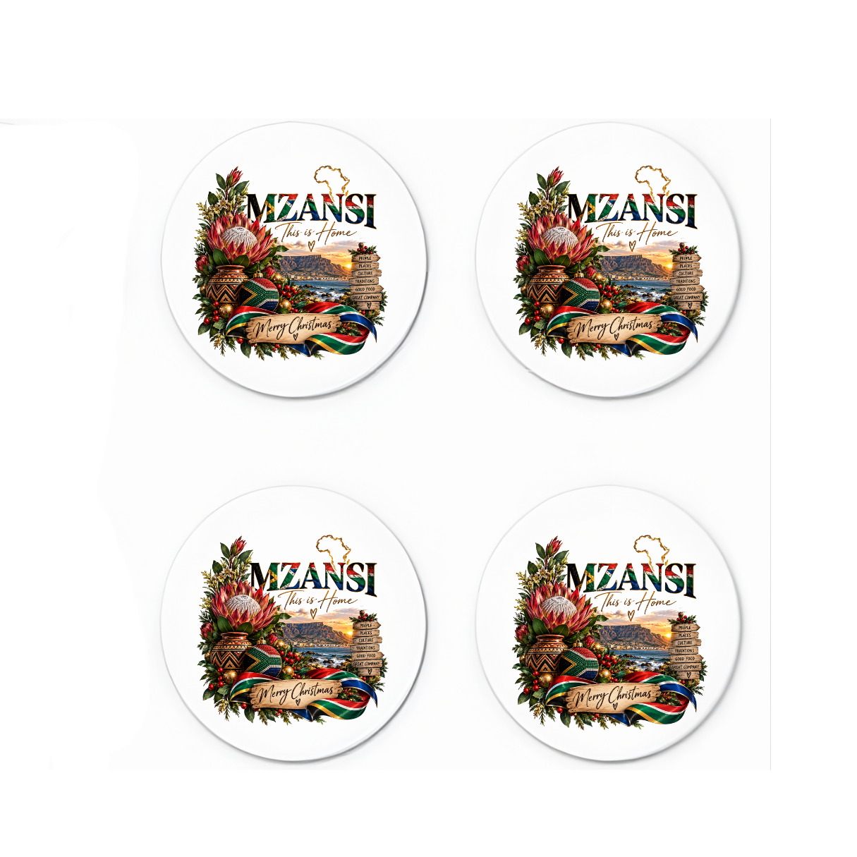 Table Runner and Coasters | Mzansi Christmas | This is Home | 4 Coasters - Image 5