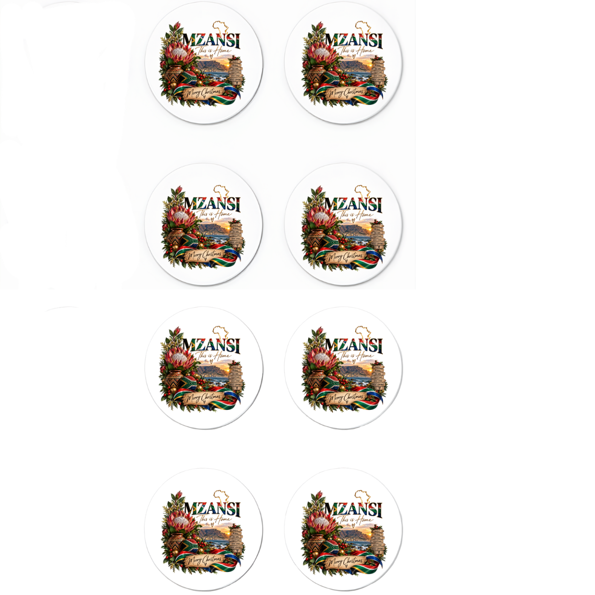 Table Runner and Coasters | Mzansi Christmas | This is Home | 8 Coasters - Image 5