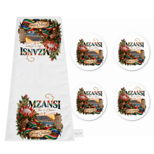 Table Runner and Coasters | Mzansi Christmas | This is Home | 4 Coasters