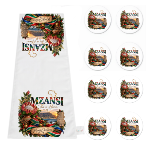 Table Runner and Coasters | Mzansi Christmas | This is Home | 8 Coasters