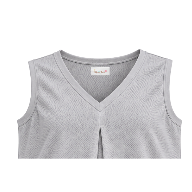 Maternity Sleeveless V-Neck Top | Grey - Image 2