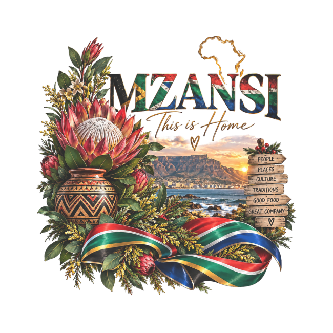 Themed Black Apron Set | 3 Piece | Mzansi | This is home - Image 6